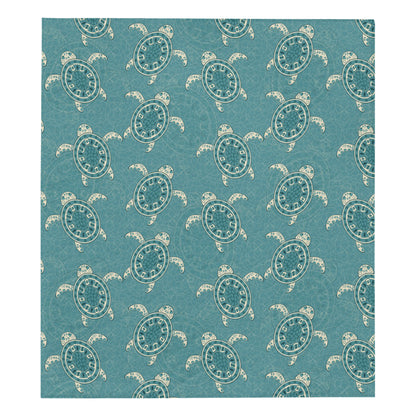 Sea Turtle Pattern Print Design T02 Premium Quilt