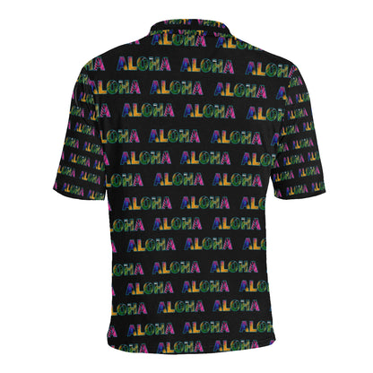 Aloha Hawaii Neon Men Polo Shirt