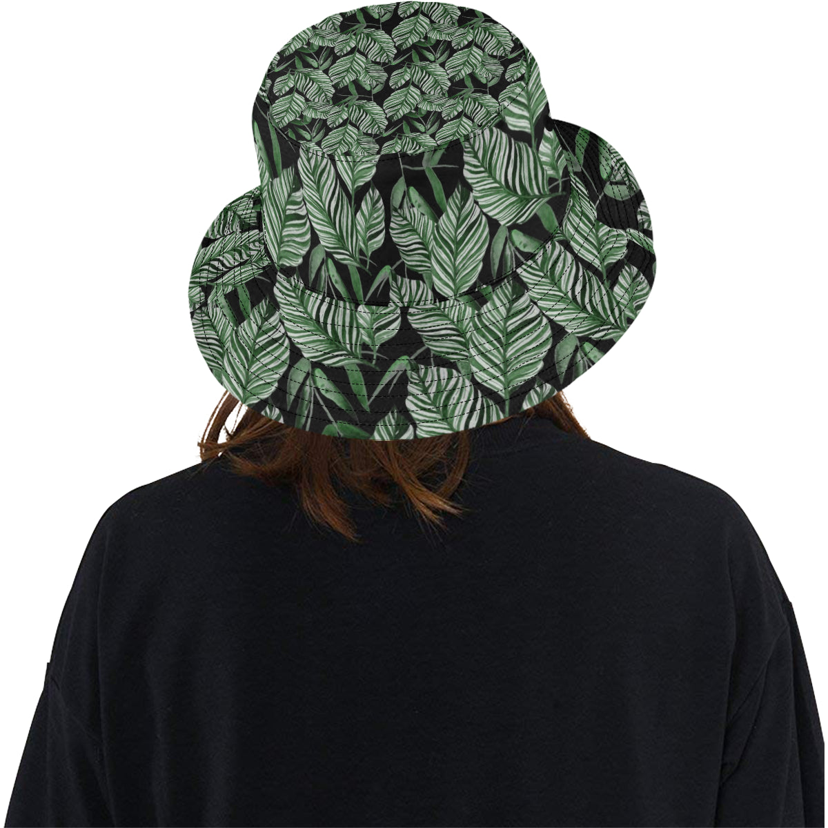 Palm Leaves Pattern Print Design PL09 Unisex Bucket Hat