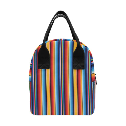 Mexican Blanket Stripe Print Pattern Insulated Lunch Bag