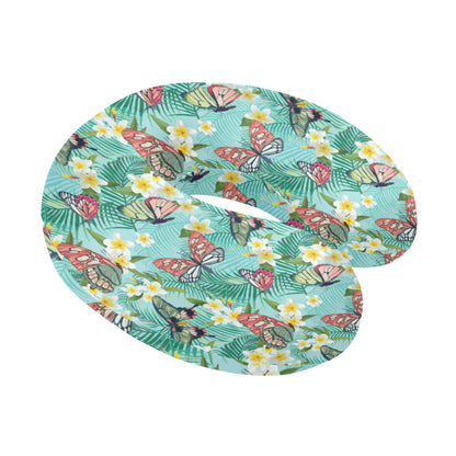 Butterfly Pattern Print Design 09 U-Shaped Travel Neck Pillow