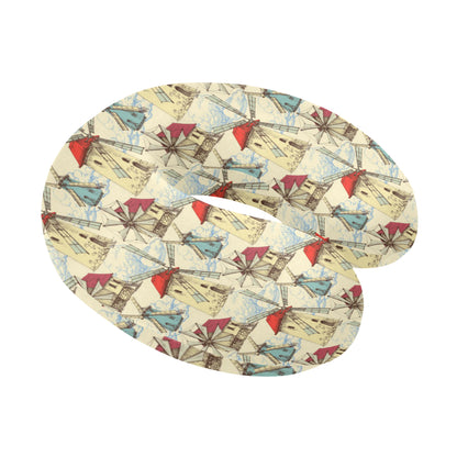 Windmill Pattern Print Design 01 U-Shaped Travel Neck Pillow