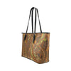 Maori Ornament Design Print Leather Tote Bag