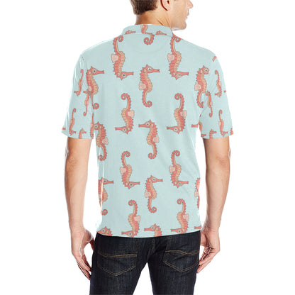 SeaHorse Pattern Print Design 01 Men Polo Shirt