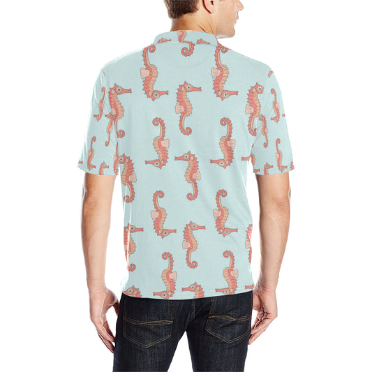 SeaHorse Pattern Print Design 01 Men Polo Shirt