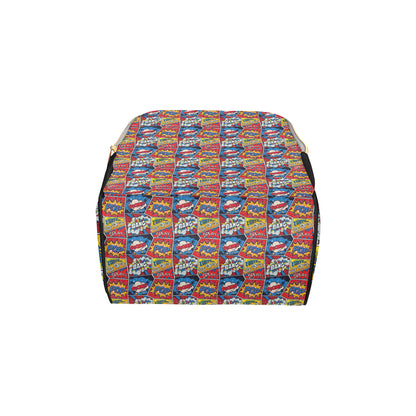 Comic Book Pattern Print Design 03 Diaper Bag Backpack