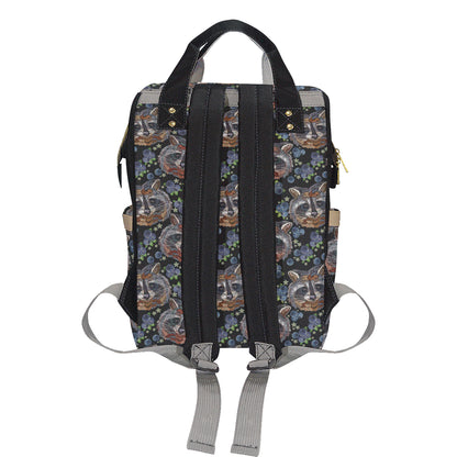 Raccoon Pattern Print Design A03 Diaper Bag Backpack