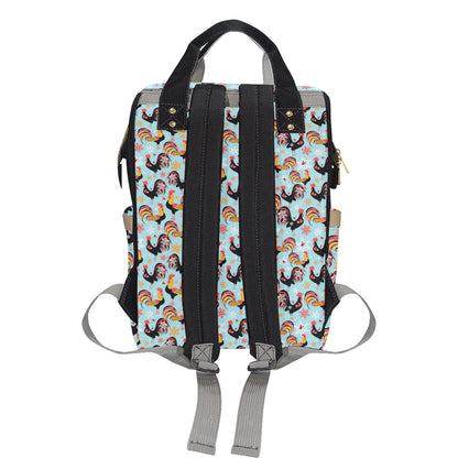 Rooster Themed Design Diaper Bag Backpack