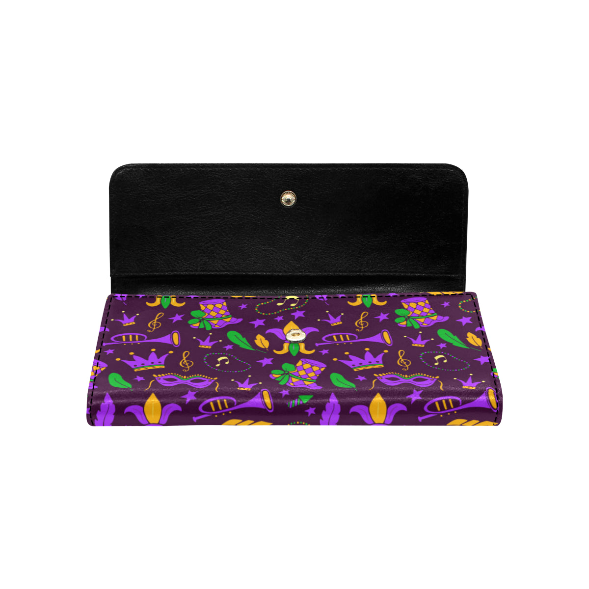 Mardi Gras Pattern Print Design 08 Women's Trifold Wallet