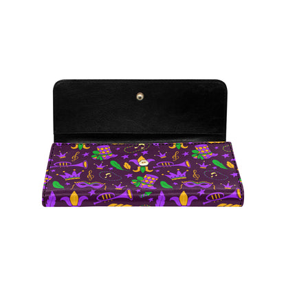 Mardi Gras Pattern Print Design 08 Women's Trifold Wallet