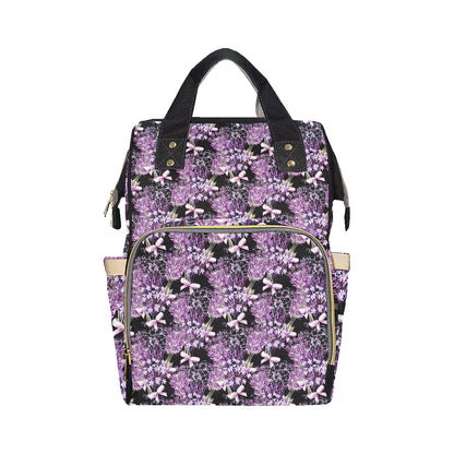 Lavender Pattern Print Design LV06 Diaper Bag Backpack