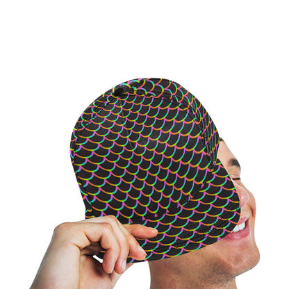 Mermaid Tail Rainbow Design Print Snapback Cap