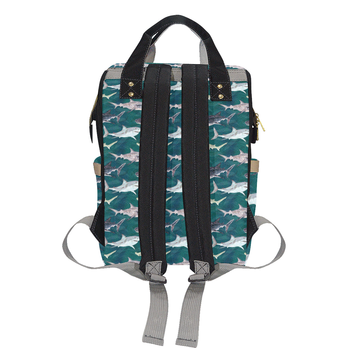 Shark Style Print Diaper Bag Backpack