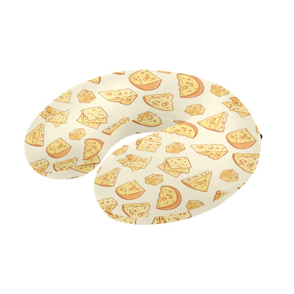 Cheese Pattern Print Design 01 U-Shaped Travel Neck Pillow