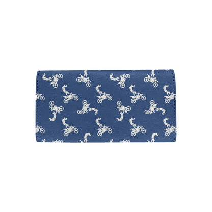 Motocross Pattern Print Design 01 Women's Trifold Wallet
