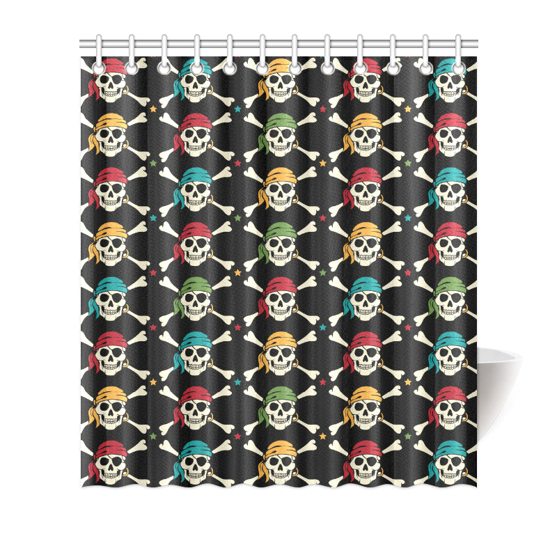 Pirate Pattern Print Design A01 Shower Curtain