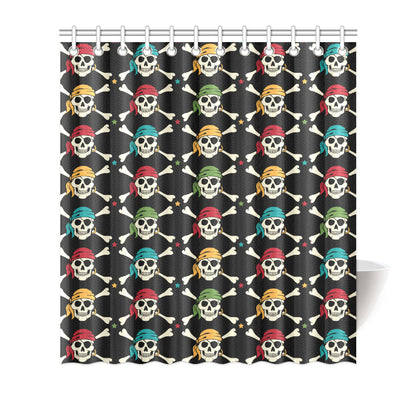 Pirate Pattern Print Design A01 Shower Curtain