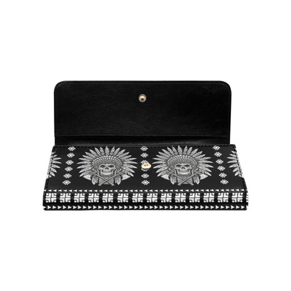 Native American Indian Skull Women's Trifold Wallet