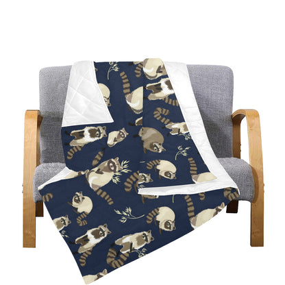 Raccoon Pattern Print Design A06 Premium Quilt
