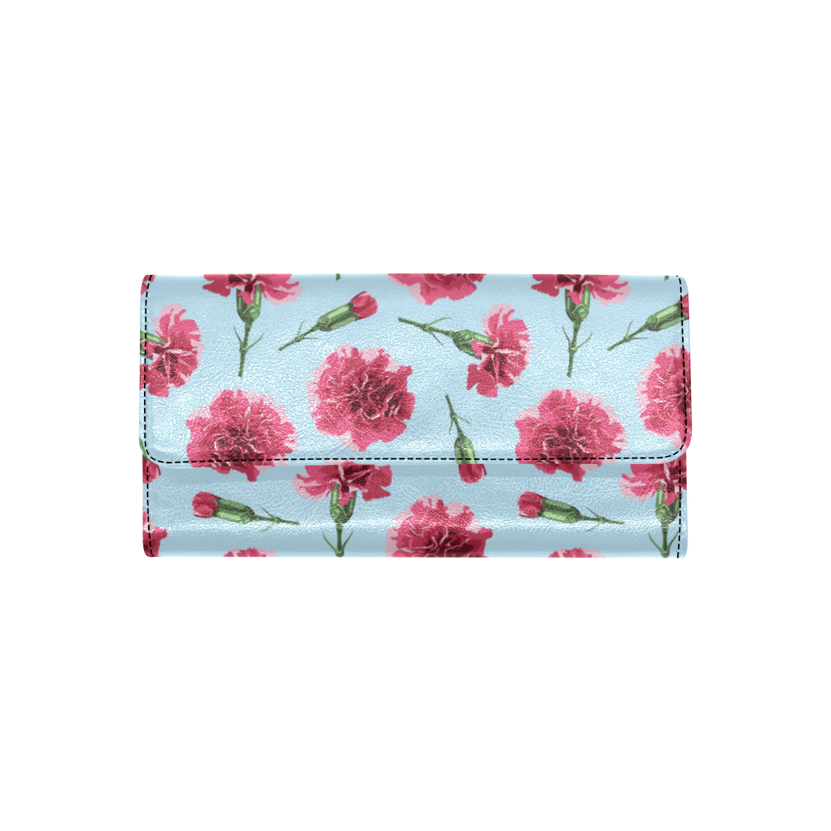 Carnations Pattern Print Design CN01 Women's Trifold Wallet