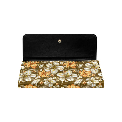 Lily Pattern Print Design 01 Women's Trifold Wallet