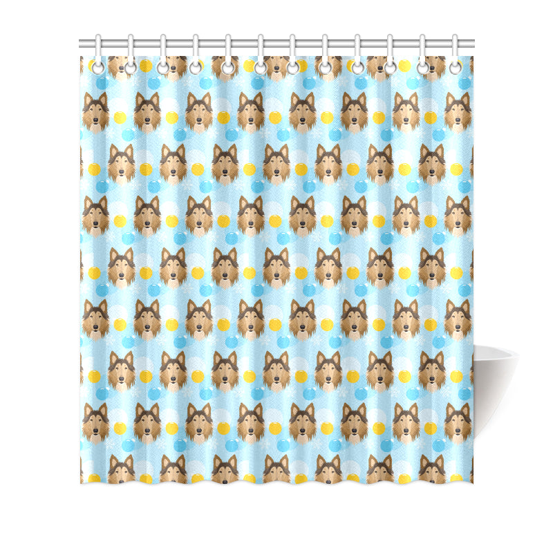 Collies Pattern Print Design 02 Shower Curtain