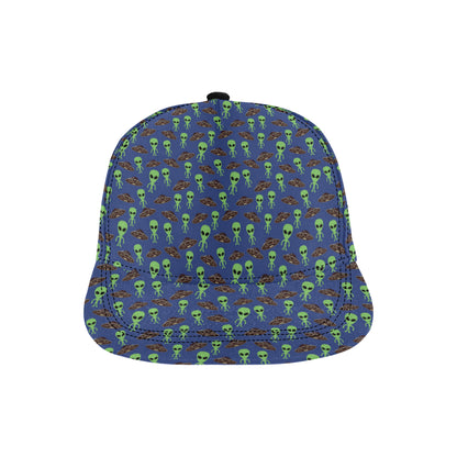 Alien Green UFO Pattern Snapback Cap