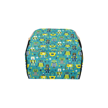 Robot Pattern Print Design A02 Diaper Bag Backpack