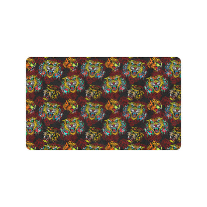 Tattoo Tiger Colorful Design Rubber Doormat