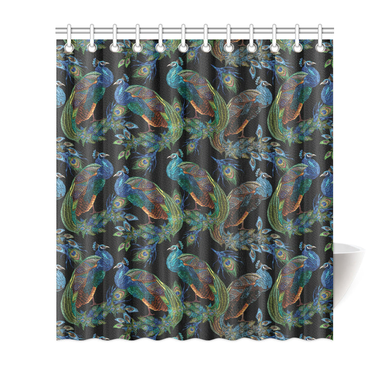 Peacock Pattern Print Design A04 Shower Curtain