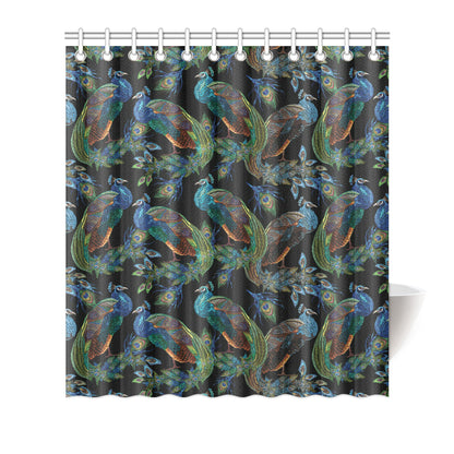 Peacock Pattern Print Design A04 Shower Curtain