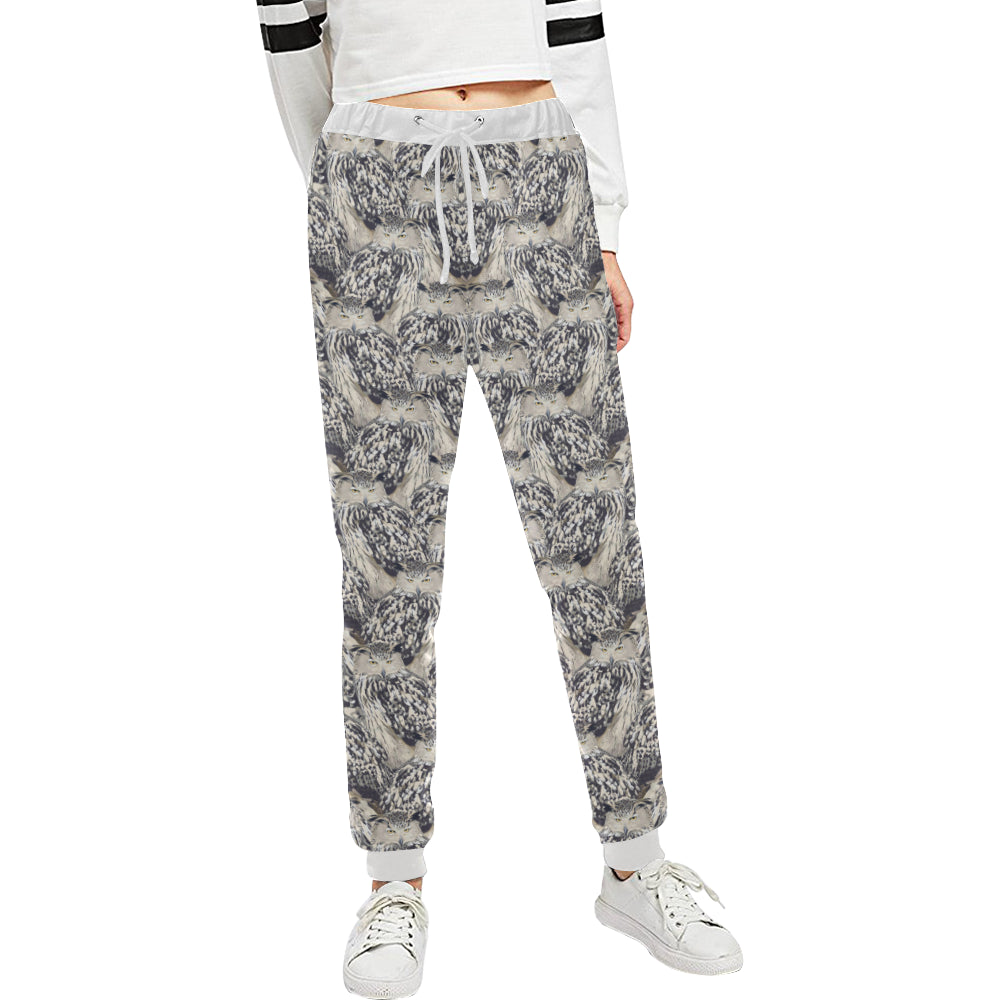 Owl Realistic Themed Design Print Unisex Sweatpants
