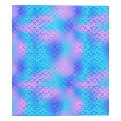 Mermaid Scales Pattern Print Design 04 Premium Quilt