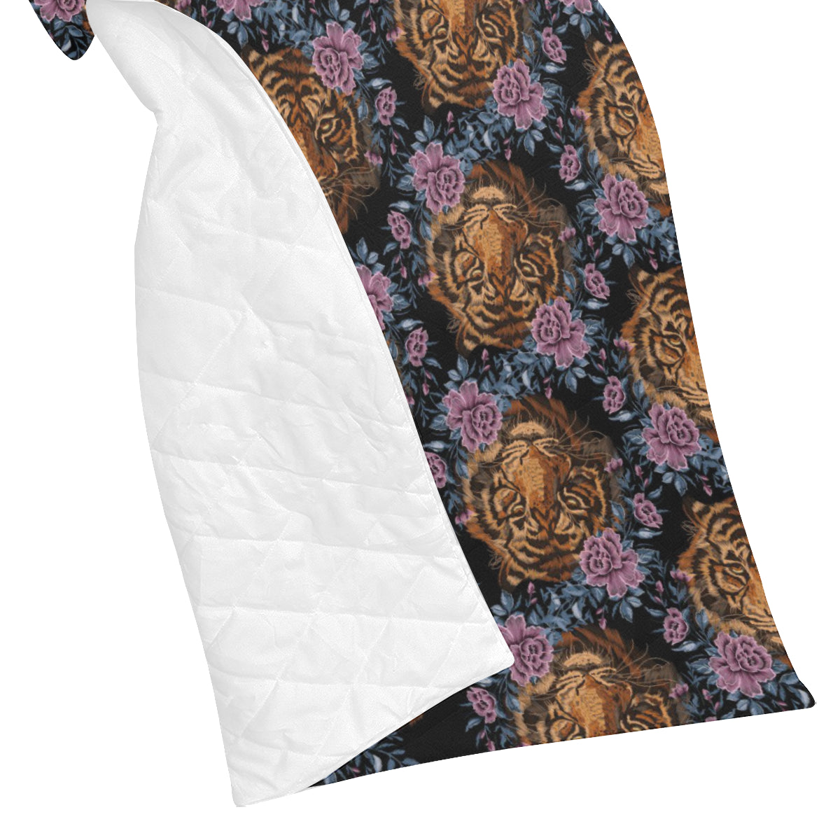 Tiger Head Floral Premium Quilt