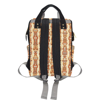 Tiki Orange Vertical Pattern Diaper Bag Backpack