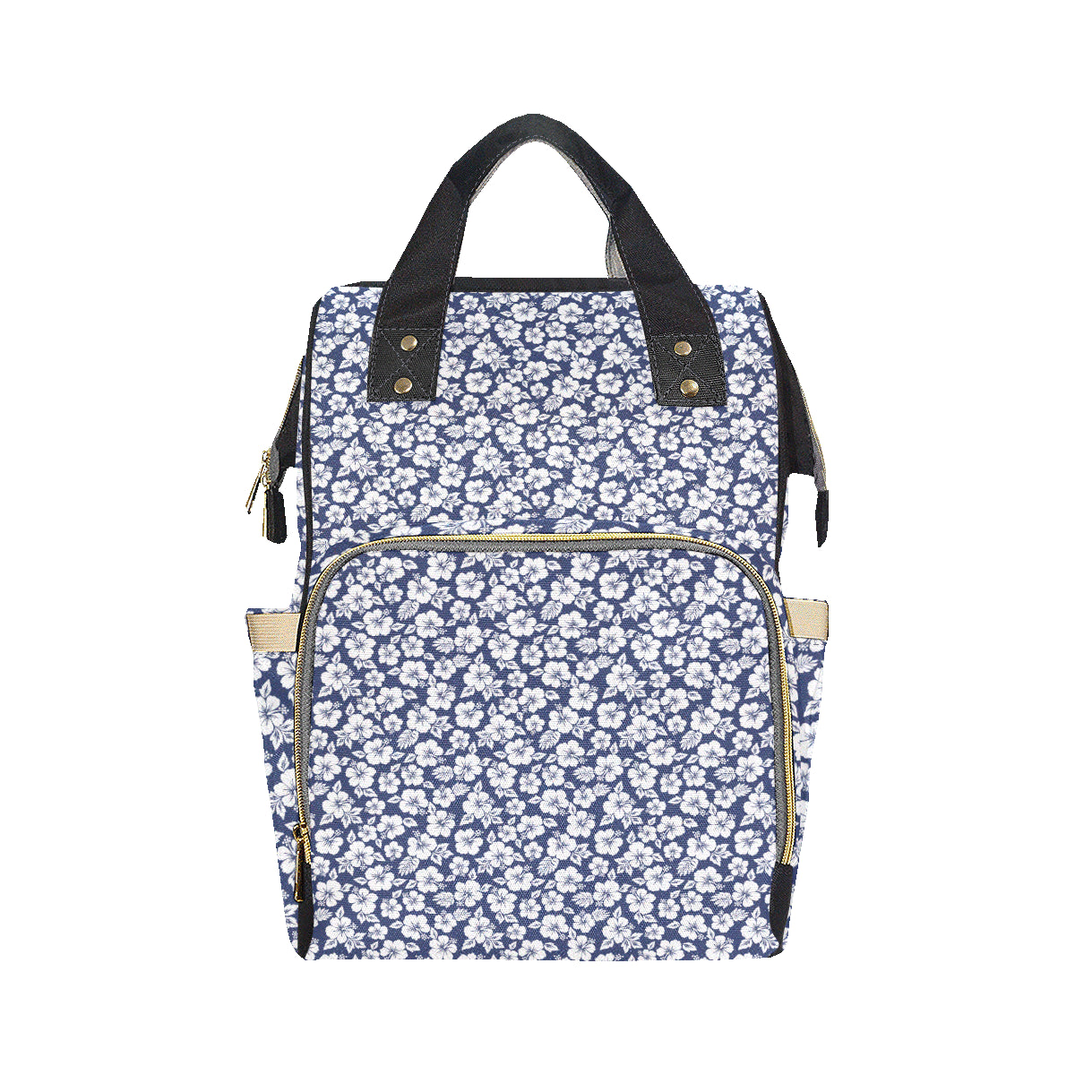 Hibiscus Blue Hawaiian Flower Style Diaper Bag Backpack