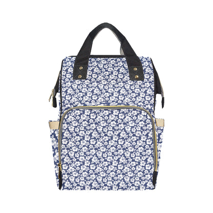Hibiscus Blue Hawaiian Flower Style Diaper Bag Backpack