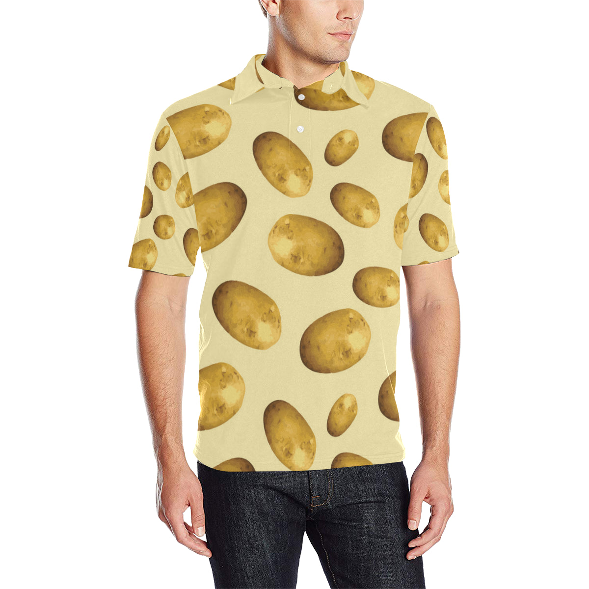 Potato Pattern Print Design A01 Men Polo Shirt