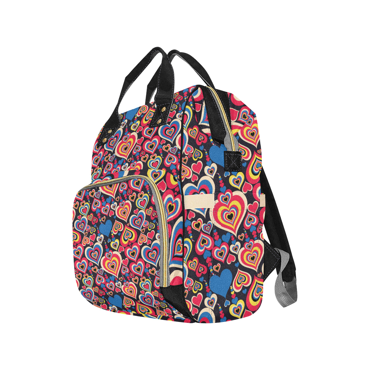 Heart Pattern Print Design HE08 Diaper Bag Backpack