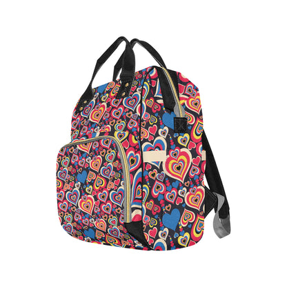 Heart Pattern Print Design HE08 Diaper Bag Backpack
