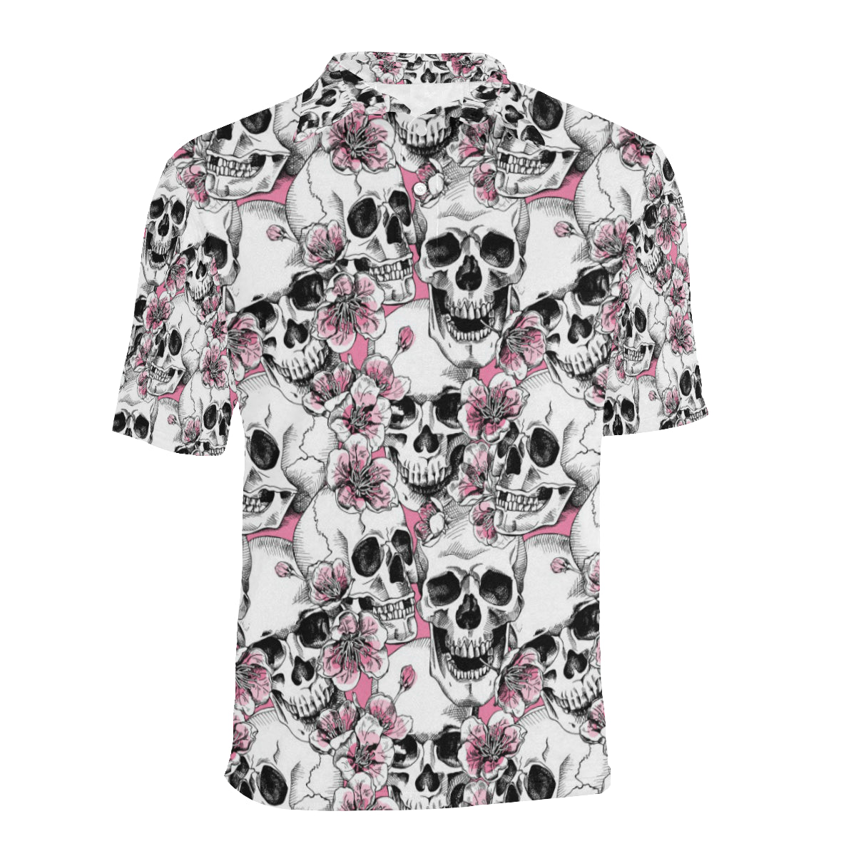 Cherry Blossom Pattern Print Design CB03 Men Polo Shirt