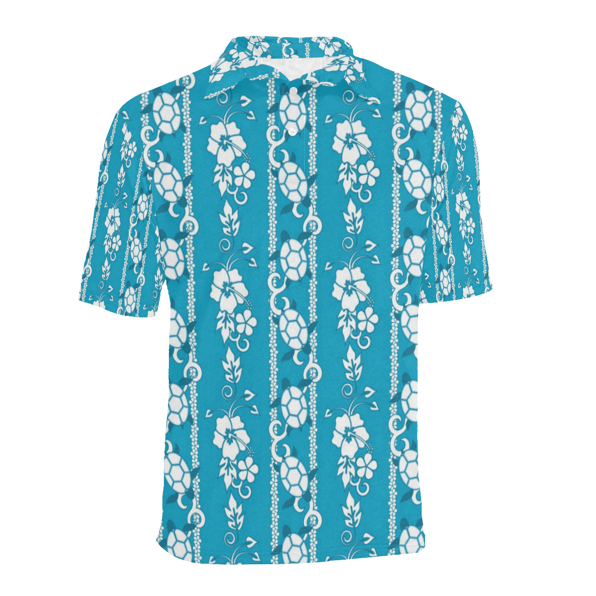 Hawaiian Themed Pattern Print Design H025 Men Polo Shirt
