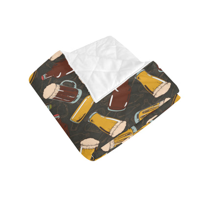 Beer Pattern Print Design 03 Premium Quilt