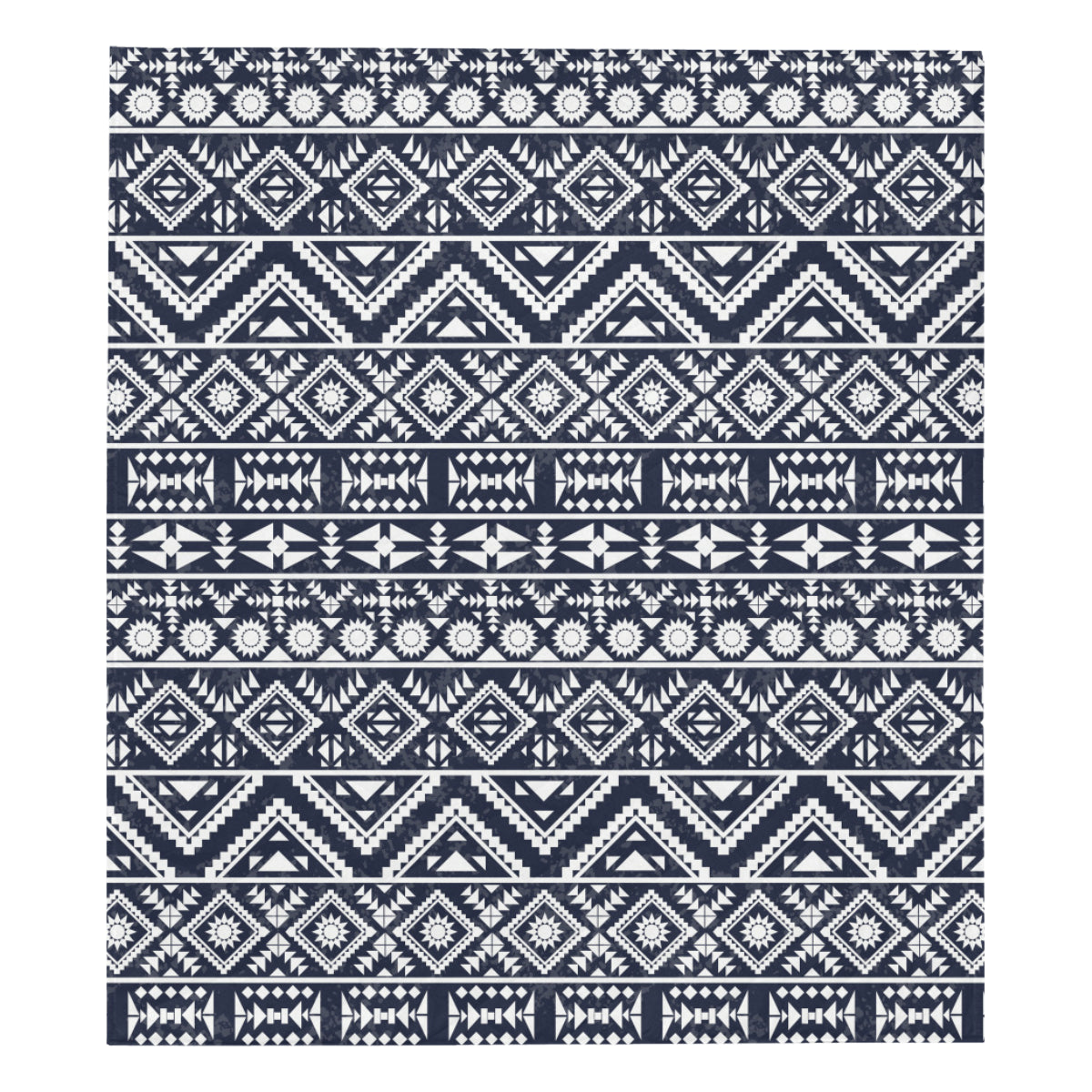 Blue White Tribal Aztec Premium Quilt