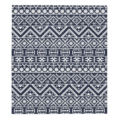 Blue White Tribal Aztec Premium Quilt