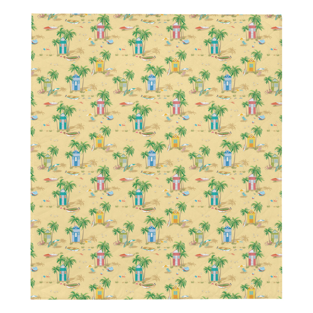 Beach Themed Pattern Print Design 01 Premium Quilt