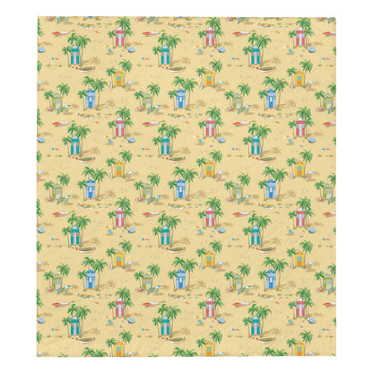 Beach Themed Pattern Print Design 01 Premium Quilt