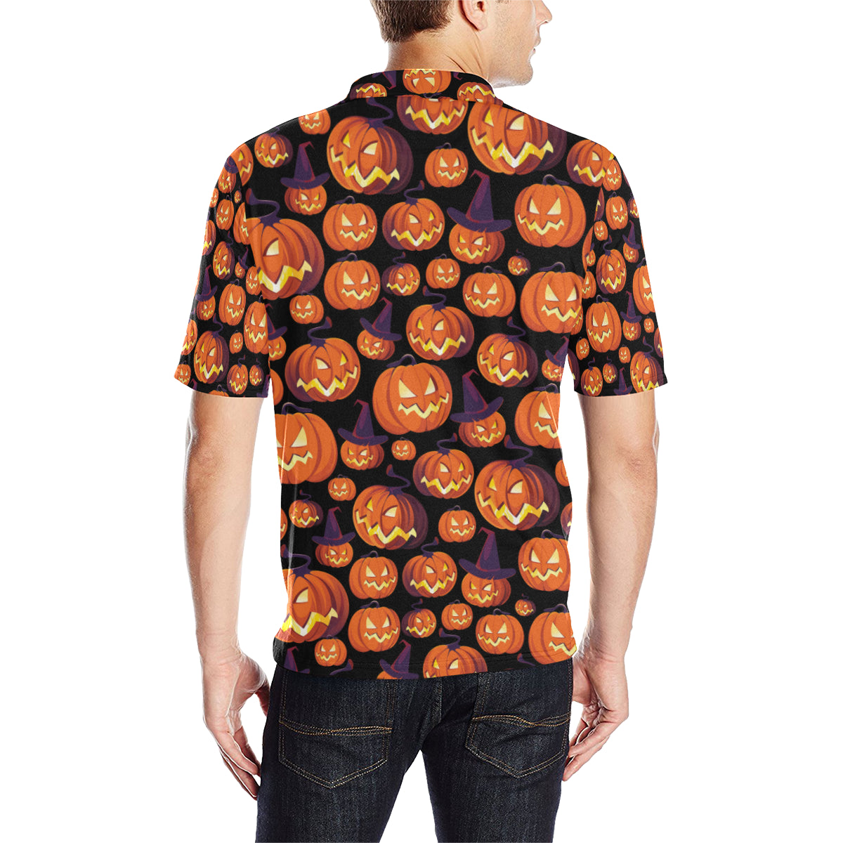 Halloween Pattern Print Design 04 Men Polo Shirt