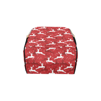 Reindeer Red Pattern Print Design 01 Diaper Bag Backpack