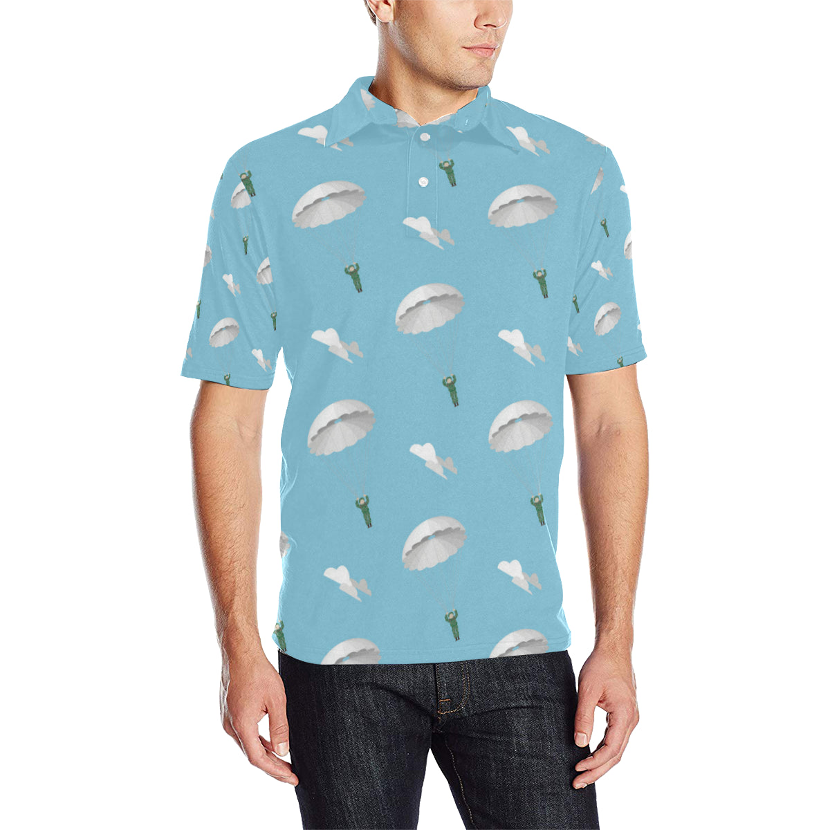Paratrooper Pattern Print Design A02 Men Polo Shirt